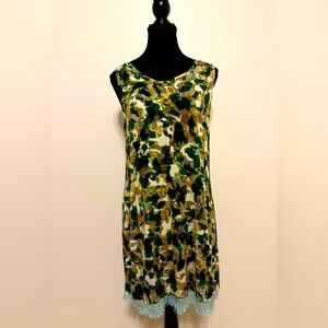 LOGO by Lori Goldstein Tunic Length Tank with Lace Hem